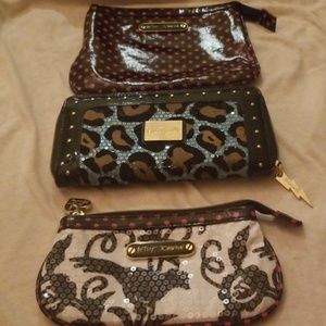 Betsy Johnson wallet with make up bags